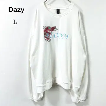 [ Dazy ] 긴팔 트레이닝복 상의 화이트 계열 자수 캐주얼 L 사이즈