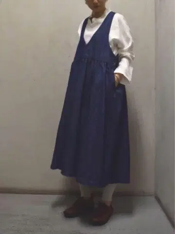 택 포함 새상품 08Mab 라이트 온스 데님 카슈쿨 오버롤 스커트