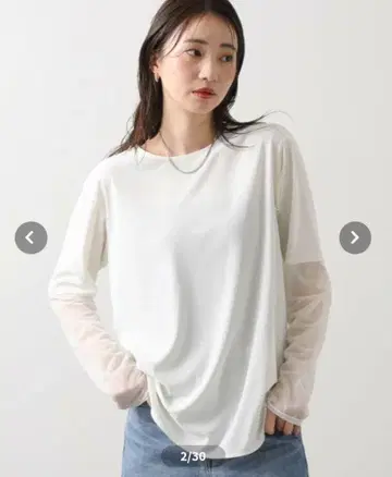 미사용 새상품 소매 시어 밑단 라운드 롱 슬리브 상의 2025