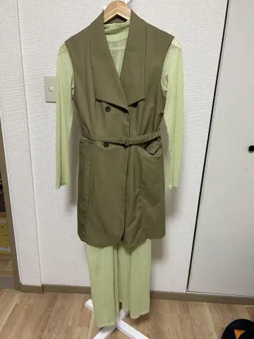 올리브 그린 롱 베스트