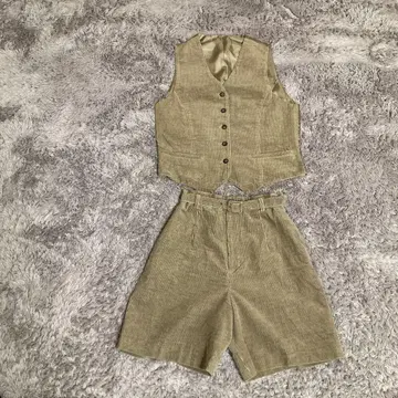 코듀로이 베스트와 숏팬츠 세트 브라운 프리(24h 이내 발송)