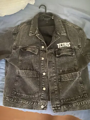h&m TETRIS 블랙 데님 자켓