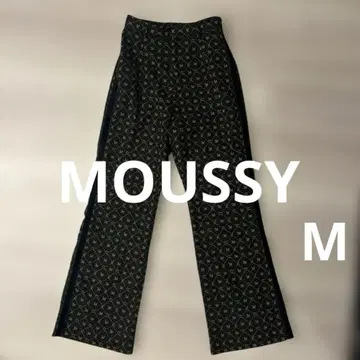 MOUSSY 마우지 하이웨스트 와이드 팬츠 블랙 골드 패턴