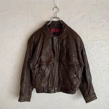 구제 의류 80's 90's 빈티지 A-2형 빅 실루엣 가죽 자켓