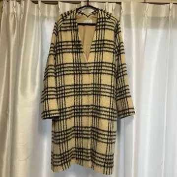 ADAM ET ROPE 체스터 코트 아이보리 블랙 체크