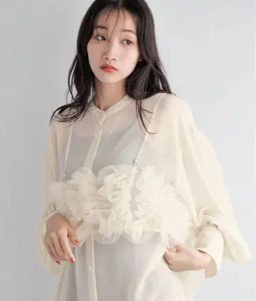lowrysfarm 2way 프릴 튤 뷔스티에