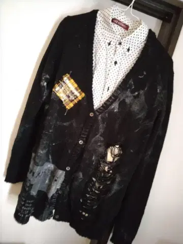 h.NAOTO HN+DIE 데미지 니트 가디건