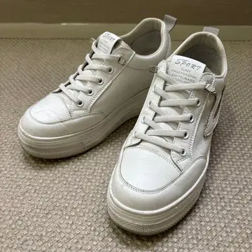 DUAL VIEW 화이트 스니커즈 소가죽 24cm