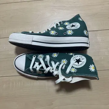 Converse All Star 그린 꽃무늬 스니커즈