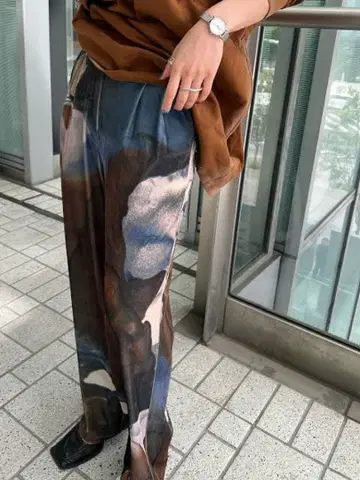 완판템 RUST INK ART WIDE PANTS 네이비 M 사이즈