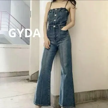 GYDA 유행의 BACK 리본 데님 올인원 아이스 블루 S