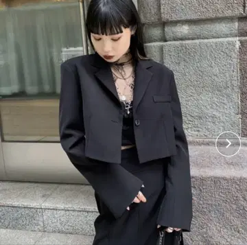 플레어 커프스 크롭 자켓 숏 자켓 블랙