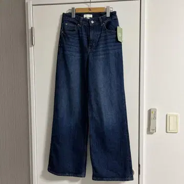 새상품 H&M 다크 블루 와이드 레그 데님 32/34, 38/40