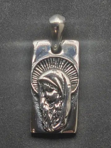 실버 성모 마리아 펜던트 탑 현 상태품