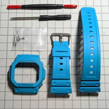 G-SHOCK 정품 5610 시리즈 베젤 벨트 스카이블루 공구 포함