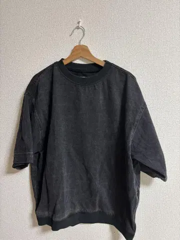 ZARA T셔츠 블랙 데님 사이드 지퍼