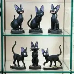 검은 고양이 피규어 6개 세트 마녀 배달부 키키 지지