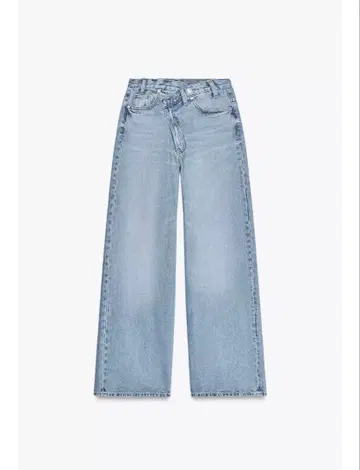 ZARA TRF 라이트 블루 와이드 레그 데님 팬츠