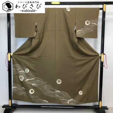 츠케사게 좋은 분위기의 파도 무늬 금채 로코차색 가드 가공 K-4358
