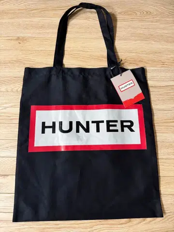 미사용 새상품 헌터 HUNTER 로고 토트백 블랙