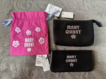 MARY QUANT 글리터 레트로 로고 파우치 펜 케이스 3종 세트