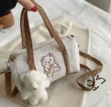 곰 자수 화이트 마더백