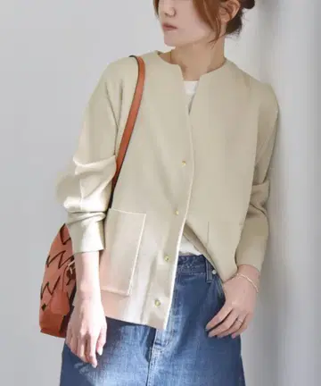 quaranciel 노카라 포켓 니트 자켓