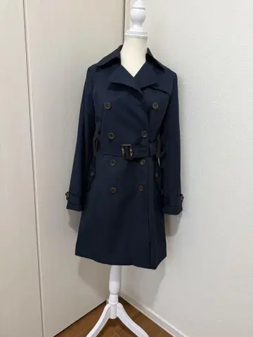 DEAUVILLE 네이비 트렌치코트 벨트 포함