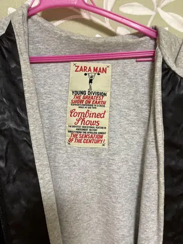 ZARA MAN 인조 가죽 점퍼 그레이/블랙