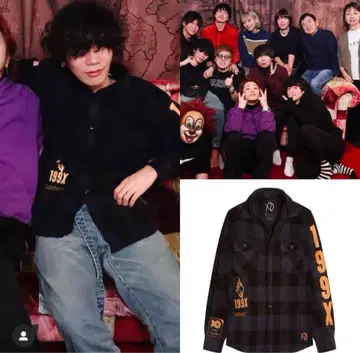 요네즈켄시 착용 플란넬 셔츠