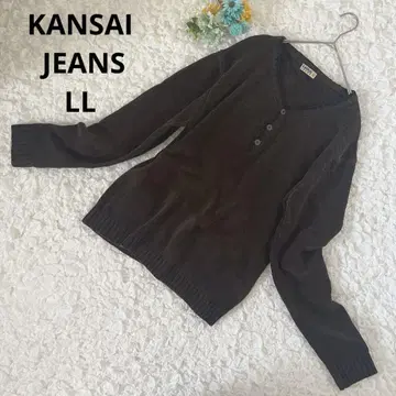 간사이진스 헨리넥 부클 니트 짙은 갈색 다크 브라운 LL