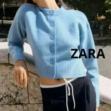 자라 [ ZARA ] 버튼 니트 스웨터 가디건 블루