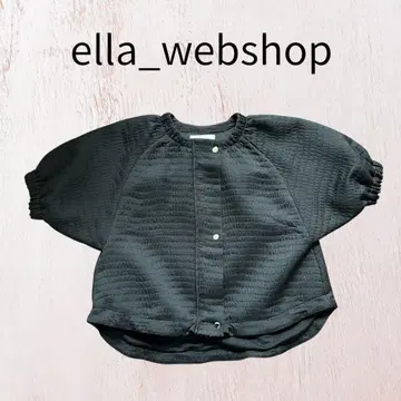 eLLA 에라 퀼팅 벌룬 소매 자켓 블랙 반팔 자켓