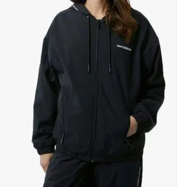 New Balance 트리코 라인드 자켓 후드티 블랙