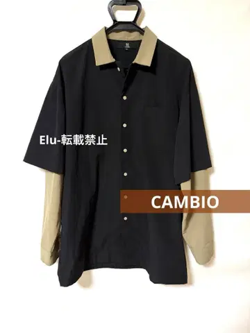 CAMBIO 카무비오 비대칭 루즈 셔츠 바이컬러 셔츠 긴팔