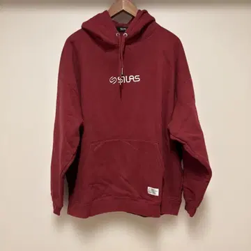 SILAS 버건디 후드 부착 후드티 L 사이즈