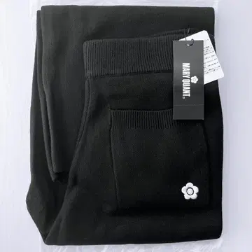 미사용 MARY QUANT 더블 자카드 이지 니트 팬츠 블랙