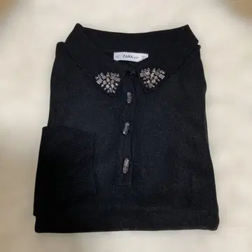 ZARA 자라 큐빅 카라 부착 니트 사이즈 M