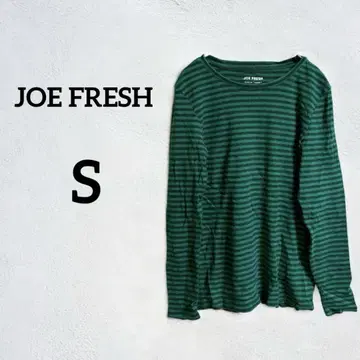 해외 구제 의류 [ S ] JOE FRESH 그린 스트라이프 긴팔 티셔츠