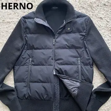 미사용급 HERNO 헬노 라미너 절개 다운 자켓 블랙 50