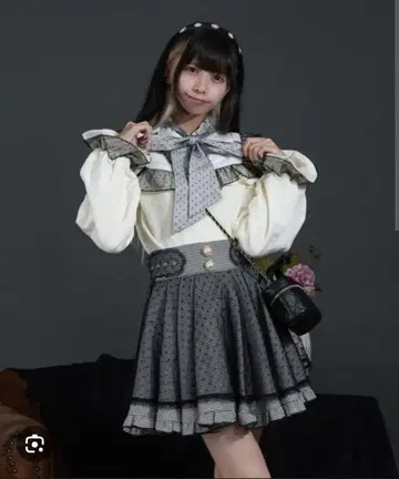 Pal elfy 튤 리본 니트 스커트 세트