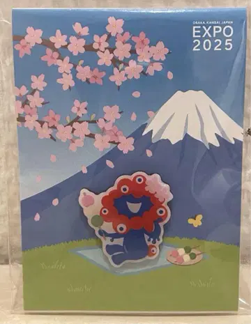 미야쿠미야쿠 expo 2025 삼색 경단 후지산 벚꽃 핀 배지