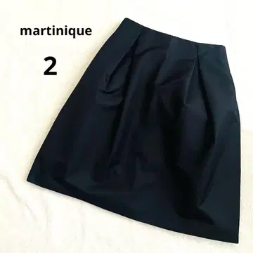 마르티니크 martinique 탄력감 플레어 스커트 블랙 미디 기장