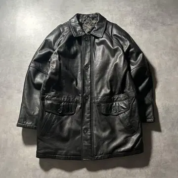 빈티지 소가죽 천연 가죽 가죽 하프 코트 자켓 츠네타 다이키 레트로