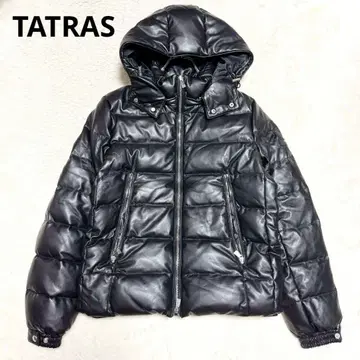 레어 TATRAS 타트라스 다운 자켓 에코 가죽 블랙