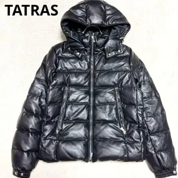 레어 TATRAS 타트라스 다운 자켓 에코 가죽 블랙