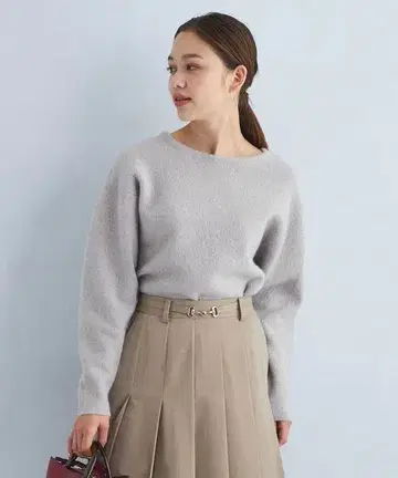 green label FOX 블렌드 형태 돌먼 풀오버 니트 그레이