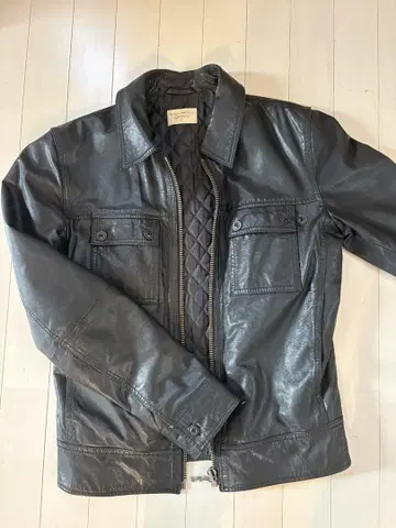 Nudie Jeans 블랙 가죽 자켓 S