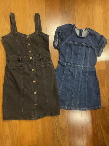 2점 데님 원피스