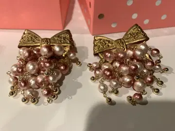 미사용 새상품 질스튜어트 리본형 펄 귀걸이